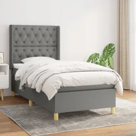 Box spring bed with dark gray fabric mattress 80x200 cm by vidaXL, Beds and slatted bases - Ref: Foro24-3132186, Price: 356,9...