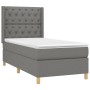 Cama box spring con colchón tela gris oscuro 80x200 cm de vidaXL, Camas y somieres - Ref: Foro24-3132186, Precio: 351,37 €, D...