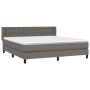 Cama box spring con colchón cuero sintético gris 180x200 cm de vidaXL, Camas y somieres - Ref: Foro24-3130797, Precio: 554,42...