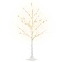 Abedul artificial blanco con 48 LED blanco cálido 120 cm en Decoración Festiva y Estacional | Comprar online en Foru.es