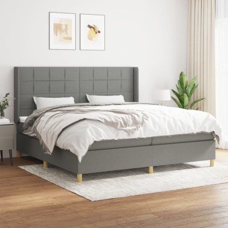 Cama box spring con colchón tela gris oscuro 200x200 cm de vidaXL, Camas y somieres - Ref: Foro24-3132018, Precio: 645,08 €, ...