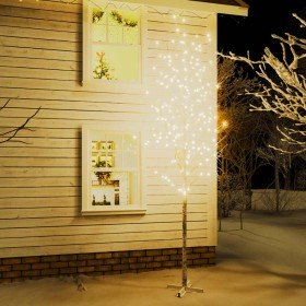 Abedul artificial blanco con 672 LEDs blanco cálido 400 cm en Decoración Festiva y Estacional | Comprar online en Foru.es