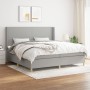 Cama box spring con colchón tela gris claro 200x200 cm de vidaXL, Camas y somieres - Ref: Foro24-3131857, Precio: 646,94 €, D...