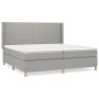 Cama box spring con colchón tela gris claro 200x200 cm de vidaXL, Camas y somieres - Ref: Foro24-3131857, Precio: 646,94 €, D...