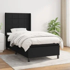 Box spring bed with black fabric mattress 90x200 cm by vidaXL, Beds and slatted bases - Ref: Foro24-3131403, Price: 348,59 €,...