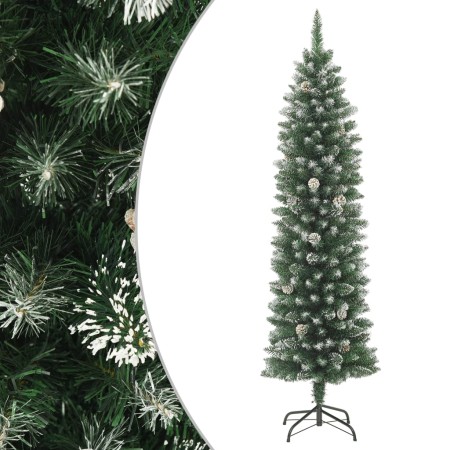 Árbol de Navidad artificial estrecho con soporte PVC 150 cm en Decoración Festiva y Estacional | Comprar online en Foru.es