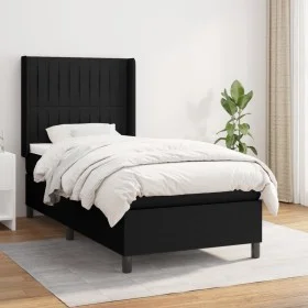 Cama box spring con colchón tela negro 90x200 cm de vidaXL, Camas y somieres - Ref: Foro24-3131563, Precio: 343,92 €, Descuen...