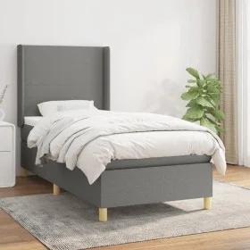 Box spring bed with dark gray fabric mattress 90x190 cm by vidaXL, Beds and slatted bases - Ref: Foro24-3131794, Price: 332,2...