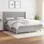 Box spring bed with light gray fabric mattress 180x200 cm by vidaXL, Beds and slatted bases - Ref: Foro24-3132249, Price: 619...