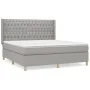 Box spring bed with light gray fabric mattress 180x200 cm by vidaXL, Beds and slatted bases - Ref: Foro24-3132249, Price: 619...