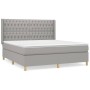 Cama box spring con colchón tela gris claro 180x200 cm de vidaXL, Camas y somieres - Ref: Foro24-3132249, Precio: 633,23 €, D...