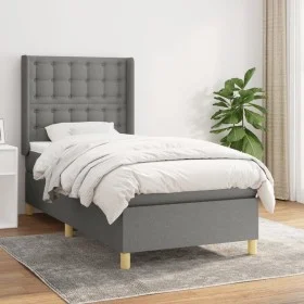 Box spring bed with dark gray fabric mattress 90x200 cm by vidaXL, Beds and slatted bases - Ref: Foro24-3132282, Price: 376,9...