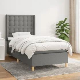 Box spring bed with dark gray fabric mattress 90x190 cm by vidaXL, Beds and slatted bases - Ref: Foro24-3132274, Price: 335,1...