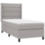 Cama box spring con colchón tela gris claro 90x190 cm de vidaXL, Camas y somieres - Ref: Foro24-3131633, Precio: 325,42 €, De...