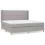 Cama box spring con colchón tela gris claro 200x200 cm de vidaXL, Camas y somieres - Ref: Foro24-3131937, Precio: 628,18 €, D...