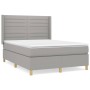 Cama box spring con colchón tela gris claro 140x200 cm de vidaXL, Camas y somieres - Ref: Foro24-3132073, Precio: 519,37 €, D...