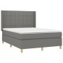 Cama box spring con colchón tela gris oscuro 140x200 cm de vidaXL, Camas y somieres - Ref: Foro24-3131994, Precio: 510,43 €, ...