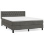 Cama box spring con colchón terciopelo gris oscuro 140x200 cm de vidaXL, Camas y somieres - Ref: Foro24-3131142, Precio: 453,...