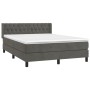 Cama box spring con colchón terciopelo gris oscuro 140x200 cm de vidaXL, Camas y somieres - Ref: Foro24-3131142, Precio: 453,...