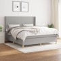 Cama box spring con colchón tela gris claro 160x200 cm de vidaXL, Camas y somieres - Ref: Foro24-3131841, Precio: 550,36 €, D...