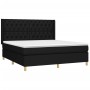 Cama box spring con colchón tela negro 160x200 cm de vidaXL, Camas y somieres - Ref: Foro24-3132243, Precio: 659,32 €, Descue...