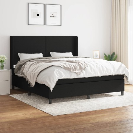 Cama box spring con colchón tela negro 180x200 cm de vidaXL, Camas y somieres - Ref: Foro24-3131291, Precio: 657,48 €, Descue...