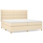 Cama box spring con colchón tela color crema 200x200 cm de vidaXL, Camas y somieres - Ref: Foro24-3132262, Precio: 649,67 €, ...