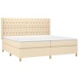 Cama box spring con colchón tela color crema 200x200 cm de vidaXL, Camas y somieres - Ref: Foro24-3132262, Precio: 649,67 €, ...