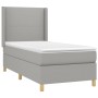 Cama box spring con colchón tela gris claro 100x200 cm de vidaXL, Camas y somieres - Ref: Foro24-3131809, Precio: 350,38 €, D...