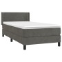 Cama box spring con colchón terciopelo gris oscuro 90x190 cm de vidaXL, Camas y somieres - Ref: Foro24-3130872, Precio: 298,4...