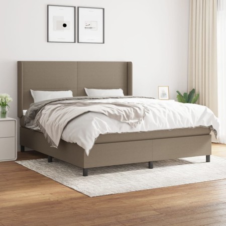 Cama box spring con colchón tela gris taupe 160x200 cm de vidaXL, Camas y somieres - Ref: Foro24-3131285, Precio: 624,43 €, D...