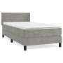 Cama box spring con colchón terciopelo gris claro 100x200 cm de vidaXL, Camas y somieres - Ref: Foro24-3130883, Precio: 310,3...