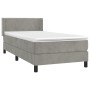 Cama box spring con colchón terciopelo gris claro 100x200 cm de vidaXL, Camas y somieres - Ref: Foro24-3130883, Precio: 310,3...