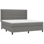 Cama box spring con colchón tela gris oscuro 180x200 cm de vidaXL, Camas y somieres - Ref: Foro24-3131690, Precio: 665,68 €, ...