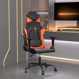 Silla gaming de masaje cuero sintético negro y naranja en Sillas gaming | Comprar online en Foru.es