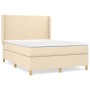 Cama box spring con colchón tela color crema 140x200 cm de vidaXL, Camas y somieres - Ref: Foro24-3131838, Precio: 533,19 €, ...