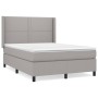 Cama box spring con colchón tela gris claro 140x200 cm de vidaXL, Camas y somieres - Ref: Foro24-3131353, Precio: 469,31 €, D...