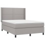 Cama box spring con colchón tela gris claro 140x200 cm de vidaXL, Camas y somieres - Ref: Foro24-3131353, Precio: 469,31 €, D...