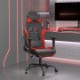 Silla gaming de masaje y reposapiés cuero sintético negro rojo en Sillas gaming | Comprar online en Foru.es