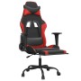 Silla gaming de masaje y reposapiés cuero sintético negro rojo en Sillas gaming | Comprar online en Foru.es