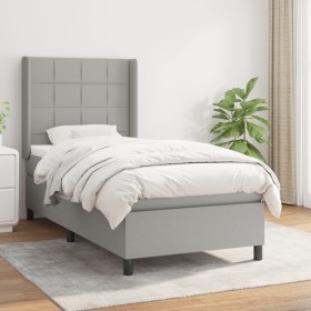 Cama box spring con colchón tela gris claro 80x200 cm de vidaXL, Camas y somieres - Ref: Foro24-3131385, Precio: 317,44 €, De...