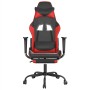 Silla gaming de masaje y reposapiés cuero sintético negro rojo en Sillas gaming | Comprar online en Foru.es