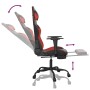 Silla gaming de masaje y reposapiés cuero sintético negro rojo en Sillas gaming | Comprar online en Foru.es
