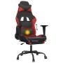 Silla gaming de masaje y reposapiés cuero sintético negro rojo en Sillas gaming | Comprar online en Foru.es