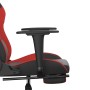 Silla gaming de masaje y reposapiés cuero sintético negro rojo en Sillas gaming | Comprar online en Foru.es