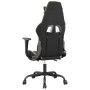 Silla gaming masaje y reposapiés cuero sintético negro dorado en Sillas gaming | Comprar online en Foru.es