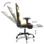 Silla gaming masaje y reposapiés cuero sintético negro dorado en Sillas gaming | Comprar online en Foru.es
