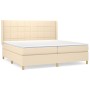 Cama box spring con colchón tela color crema 200x200 cm de vidaXL, Camas y somieres - Ref: Foro24-3132022, Precio: 608,34 €, ...