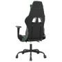 Silla gaming de masaje y reposapiés cuero sintético negro verde en Sillas gaming | Comprar online en Foru.es