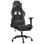 Silla gaming de masaje y reposapiés cuero sintético negro gris en Sillas gaming | Comprar online en Foru.es